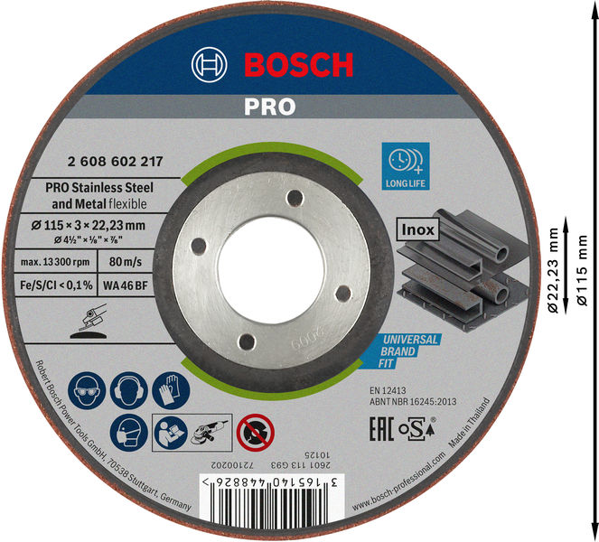 BOSCH PRO Semi-Flexible Schleifscheibe, 115 x 3 x 22,23 mm