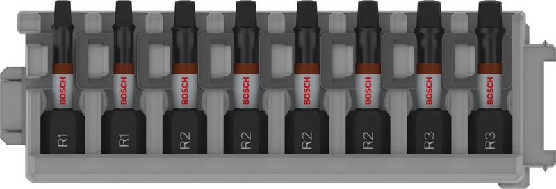 BOSCH PRO R Impact Bit Set, 2 x R1, 4 x R2, 2 x R3, 55 mm, 8-tlg BOSCH PRO R Impact Bit Set, 2 x R1, 4 x R2, 2 x R3, 55 mm, 8-tlg