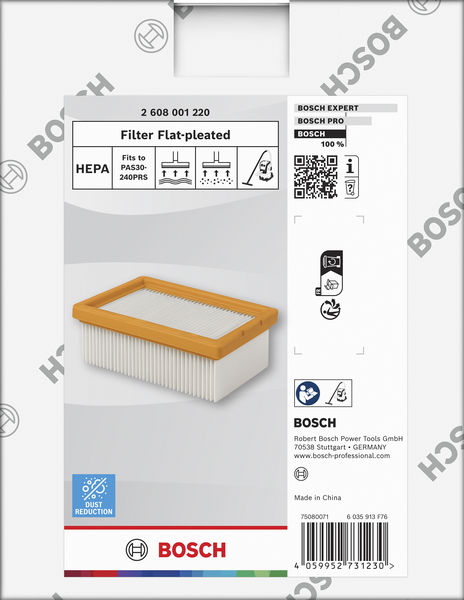 BOSCH Flacher gefalteter HEPA-Filter für Staubsauger BOSCH Flacher gefalteter HEPA-Filter für Staubsauger