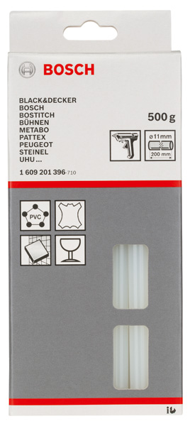 BOSCH Schmelzkleber, 11 x 200 mm, 500 g, transparent