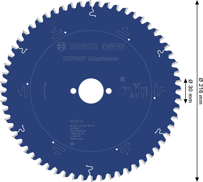 BOSCH EXPERT Aluminium Kreissägeblatt, 216x30 mm, Z60