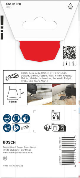 BOSCH ATZ 52 SFC Multi Material Tauchsägeblatt, Starlock, 52 x 40 mm