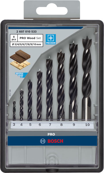 BOSCH PRO Wood Holzspiralbohrer Set. 8-tlg. BOSCH PRO Wood Holzspiralbohrer Set. 8-tlg.