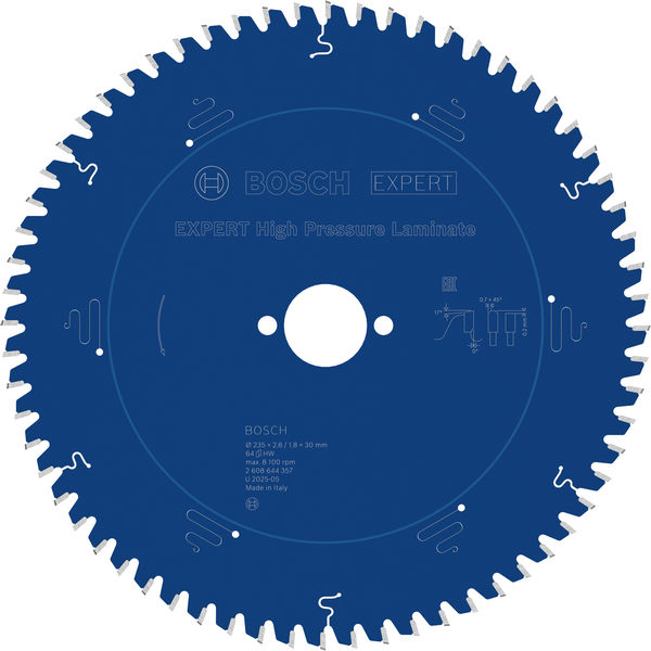 BOSCH EXPERT High Pressure Laminate Kreissägeblatt, 235x2,8/1,8x30 mm, Z64