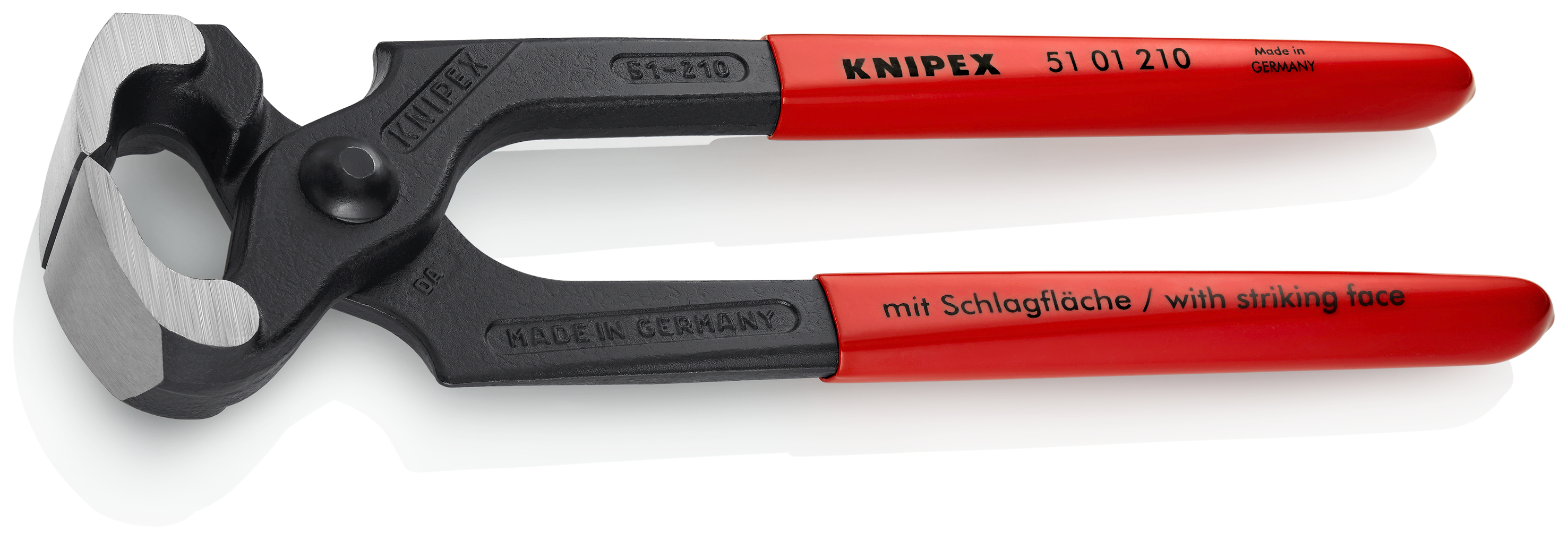 KNIPEX KNIPEX 51 01 210 Hammerzange 210 mm schwarz atramentiert mit Kunststoff überzogen poliert KNIPEX KNIPEX 51 01 210 Hammerzange 210 mm schwarz atramentiert mit Kunststoff überzogen poliert