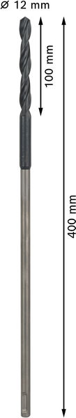 BOSCH PRO Wood HSS Installationsbohrer, 12 x 100 x 400 mm, SDS plus BOSCH PRO Wood HSS Installationsbohrer, 12 x 100 x 400 mm, SDS plus