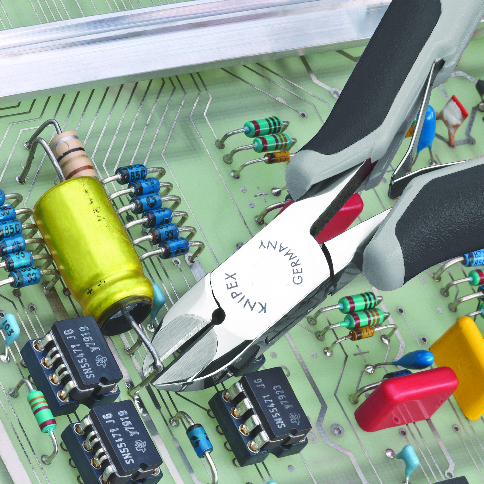 KNIPEX KNIPEX 77 32 120 H ESD Elektronik-Seitenschneider mit eingesetzter Hartmetallschneide ESD 120 mm mit Mehrkomponenten-Hüllen spiegelpoliert