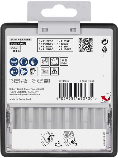BOSCH PRO Metal and Alu Stichsägeblatt Set, 92 mm, 10-tlg.