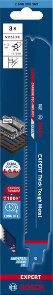 BOSCH EXPERT S1155CHC Thick Tough Metal Säbelsägeblatt, 3-tlg. BOSCH EXPERT S1155CHC Thick Tough Metal Säbelsägeblatt, 3-tlg.