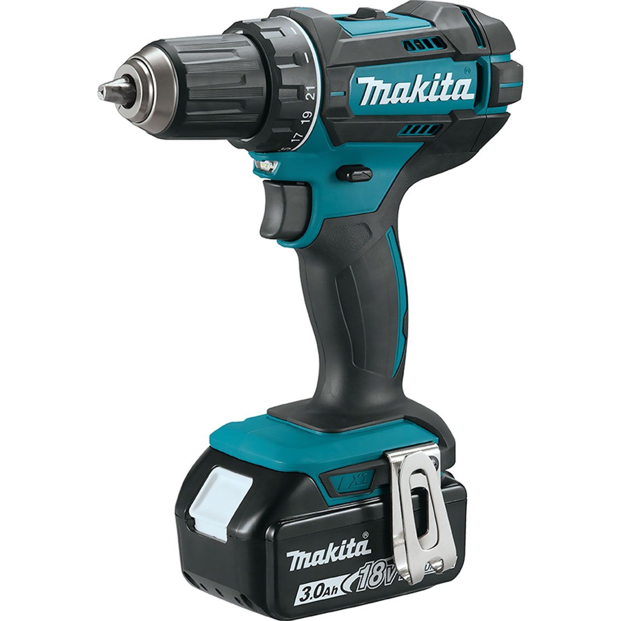 MAKITA Akku-Bohrschrauber 18V / 3,0 Ah, 2 Akkus + Ladegerät im MAKPAC
