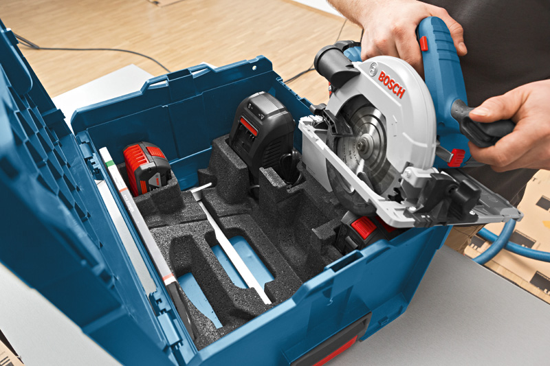 BOSCH Akku-Kreissäge GKS 18V-57 G, mit 2x 4,0 Ah Li-Ion Akku, in L-BOXX