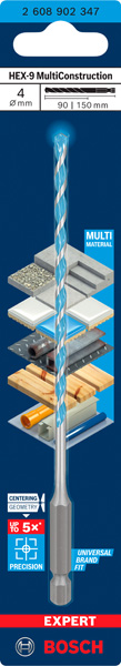 BOSCH EXPERT HEX-9 Multi Construction Bohrer, 4x90x150 mm BOSCH EXPERT HEX-9 Multi Construction Bohrer, 4x90x150 mm