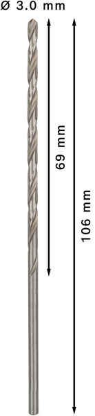 BOSCH Metallbohrer DIN 340 HSS-G 3,2 mm, 5/Pack