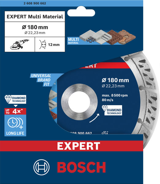 BOSCH EXPERT Multi Material Diamanttrennscheibe, 180x22,23 mm