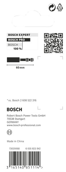 BOSCH PRO Standard Bit Holder Impact, 60 mm