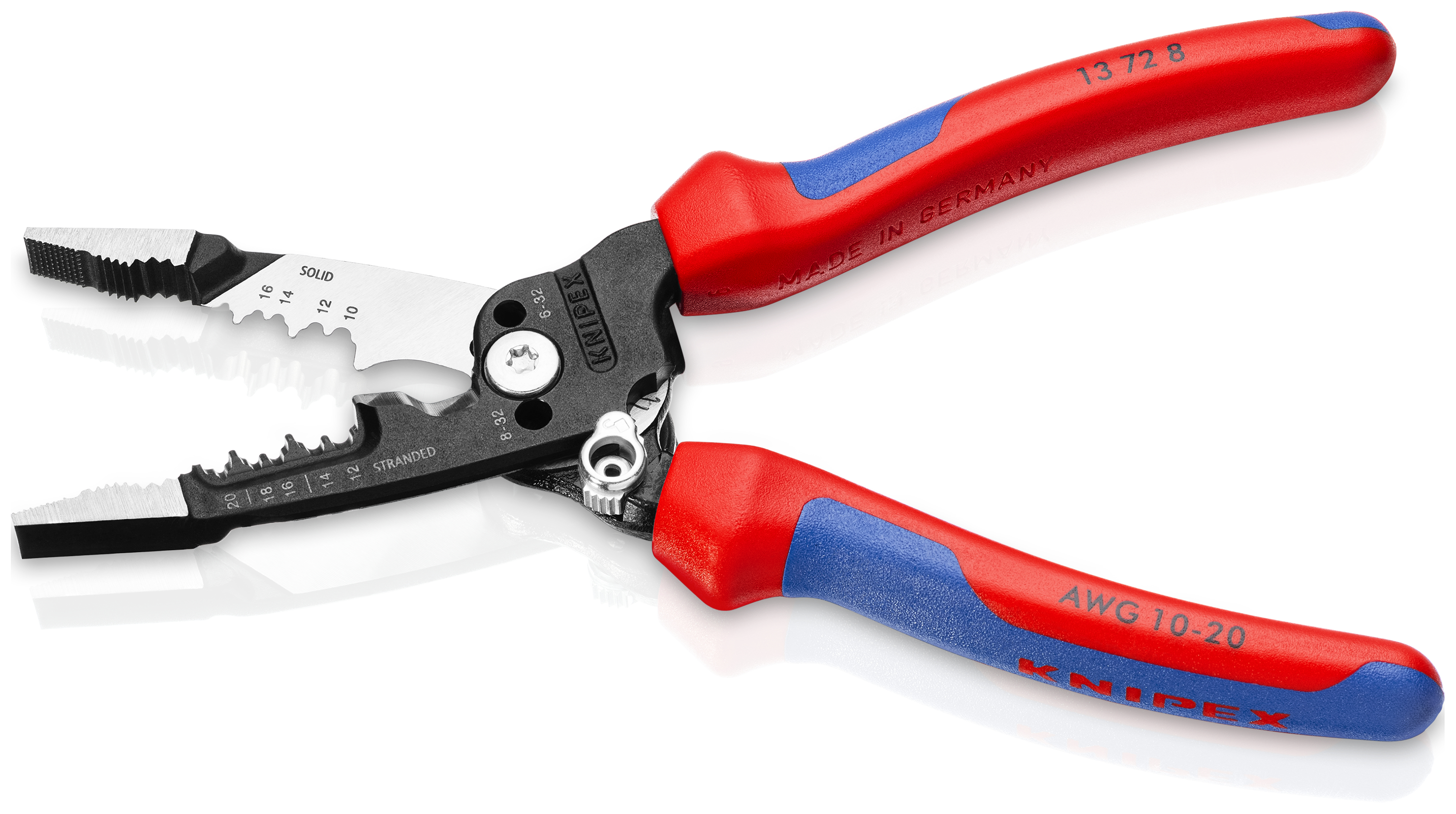 KNIPEX KNIPEX 13 72 8 WireStripper Multifunktions-Elektrikerzangen amerikanisches Modell 200 mm schwarz atramentiert mit Mehrkomponenten-Hüllen poliert KNIPEX KNIPEX 13 72 8 WireStripper Multifunktions-Elektrikerzangen amerikanisches Modell 200 mm schwarz atramentiert mit Mehrkomponenten-Hüllen poliert