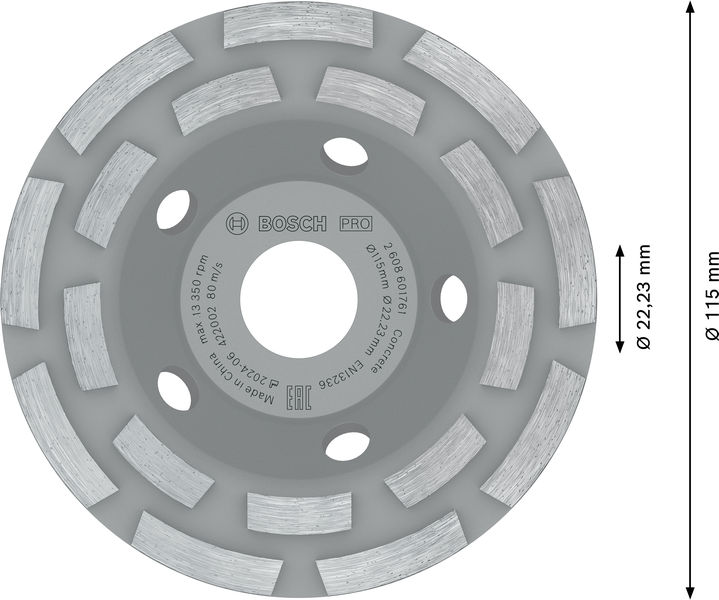 BOSCH PRO Concrete Topfscheibe, 50 x 115 mm, 22,23 mm
