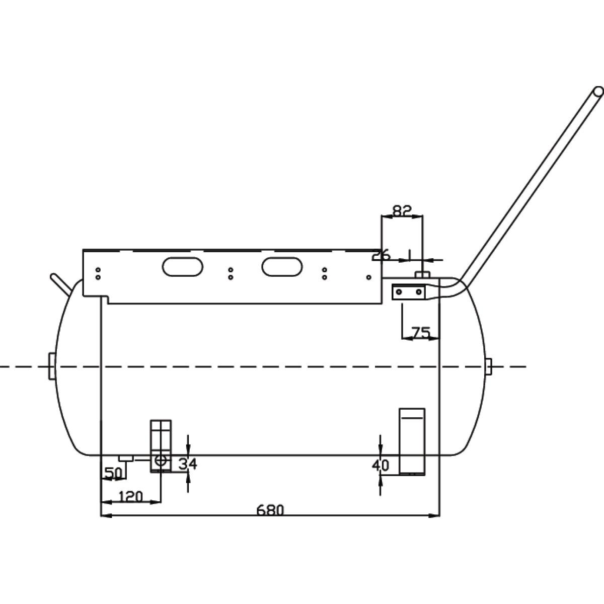 AIRCRAFT Druckluftbehälter ACDB 75/13 H MK mit Konsole AIRCRAFT Druckluftbehälter ACDB 75/13 H MK mit Konsole