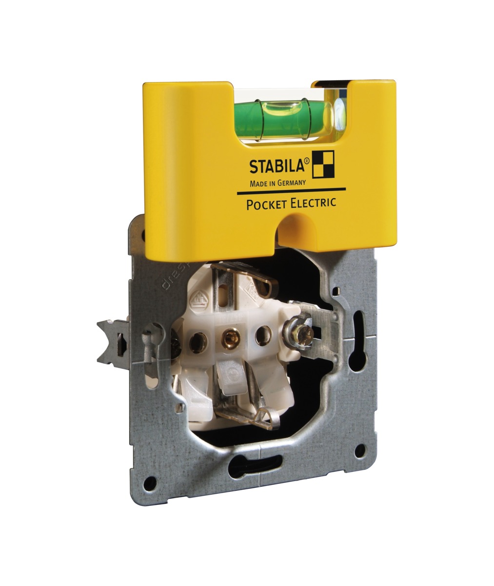 STABILA Mini-Wasserwaage Pocket Electric, 7 cm, starker Seltenerd-Magnet, 1 Horizontal-Libelle, Made in Germany STABILA Mini-Wasserwaage Pocket Electric, 7 cm, starker Seltenerd-Magnet, 1 Horizontal-Libelle, Made in Germany