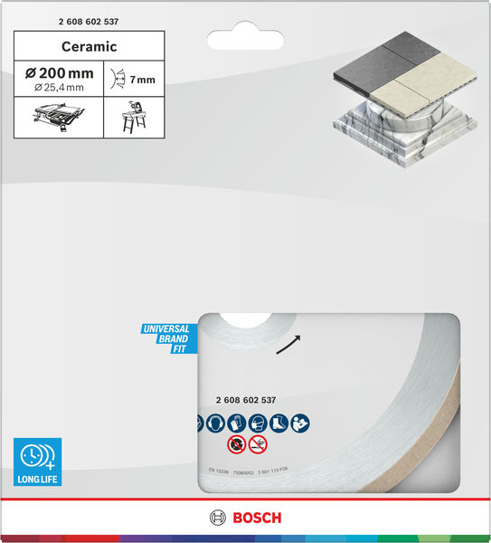 BOSCH Ceramic Trennscheibe, 200 x 7 mm, Bohrung 25,4 mm