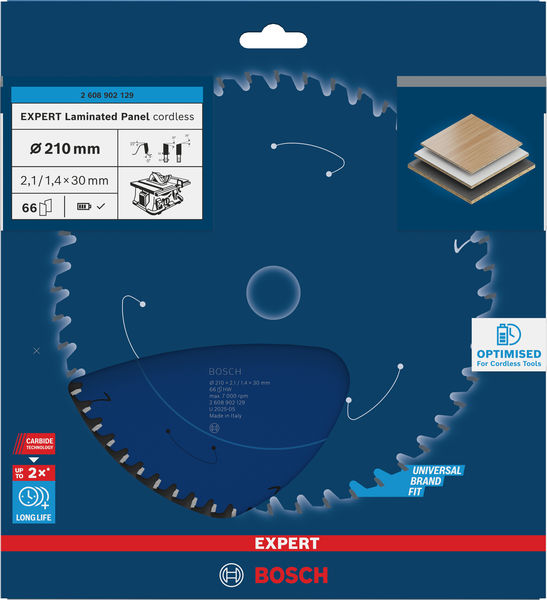 BOSCH EXPERT Laminated Panel Kreissägeblatt, 210x2,1x30 mm, Z66