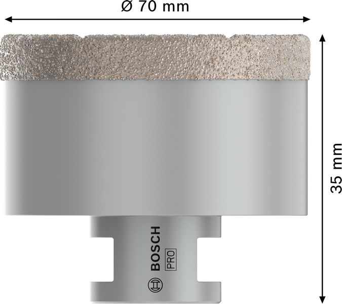 BOSCH PRO Ceramic Trockenbohrkrone, 70 x 35 x 14 mm BOSCH PRO Ceramic Trockenbohrkrone, 70 x 35 x 14 mm