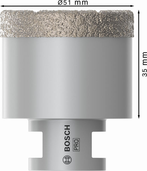 BOSCH PRO Ceramic Trockenbohrkrone, 51 x 35 x 14 mm