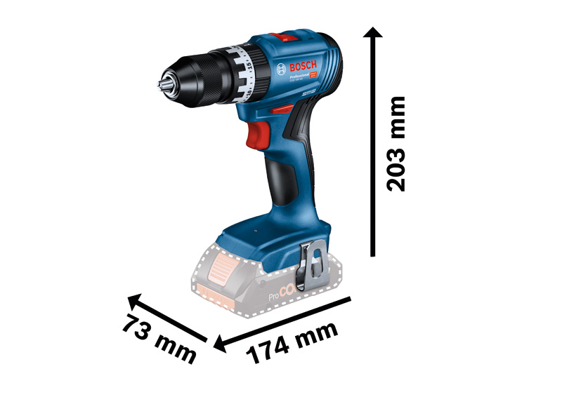 BOSCH Akku-Schlagbohrschauber GSB 18V-45, 2 x Akku GBA 18V 2.0Ah in L-BOXX