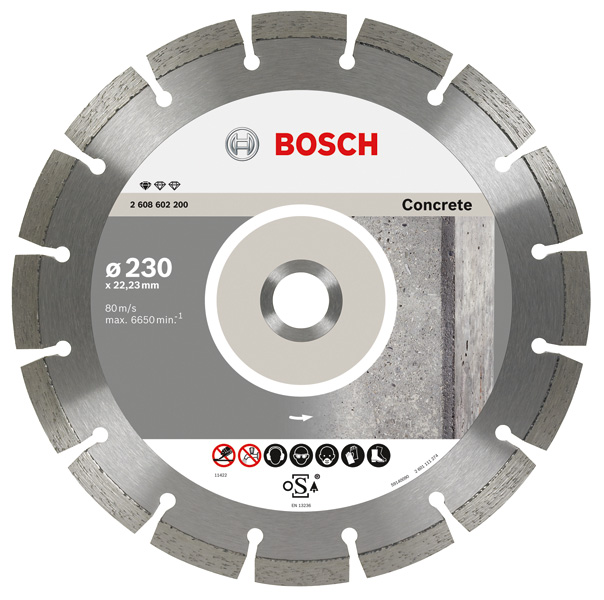 BOSCH Diamanttrennscheibe Standard for Concrete, 230 x 22,23 x 2,3 x 10 mm, 10er-Pack BOSCH Diamanttrennscheibe Standard for Concrete, 230 x 22,23 x 2,3 x 10 mm, 10er-Pack