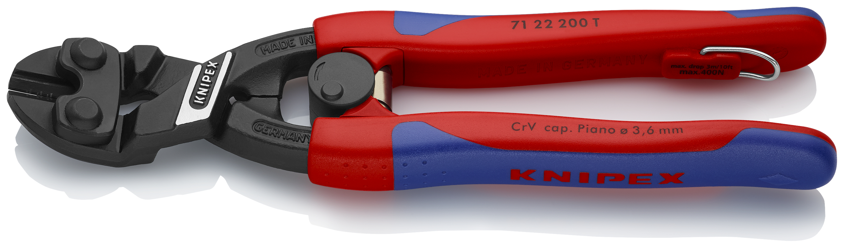 KNIPEX KNIPEX 71 22 200 T CoBolt® Kompakt-Bolzenschneider 200 mm schwarz atramentiert mit schlanken Mehrkomponenten-Hüllen, mit integrierter Befestigungsöse zum Anbringen einer Absturzsicherung KNIPEX KNIPEX 71 22 200 T CoBolt® Kompakt-Bolzenschneider 200 mm schwarz atramentiert mit schlanken Mehrkomponenten-Hüllen, mit integrierter Befestigungsöse zum Anbringen einer Absturzsicherung