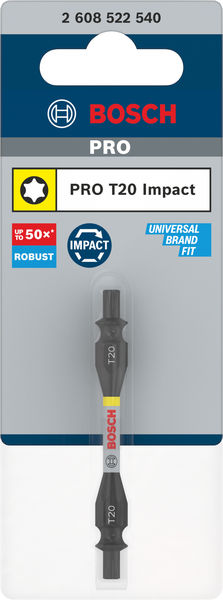 BOSCH PRO Impact Schrauberbit mit Doppelklingen und Pick and Click-Einsätzen, T20,65mm