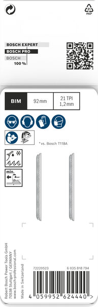 BOSCH PRO Metal medium T121AFC Stichsägeblatt, 92 mm, 2-tlg. BOSCH PRO Metal medium T121AFC Stichsägeblatt, 92 mm, 2-tlg.