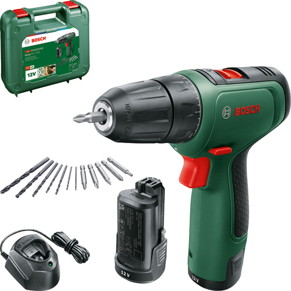 BOSCH Akku-Bohrschrauber EasyDrill 1200, 2 x Akku PBA 12V 1.5Ah