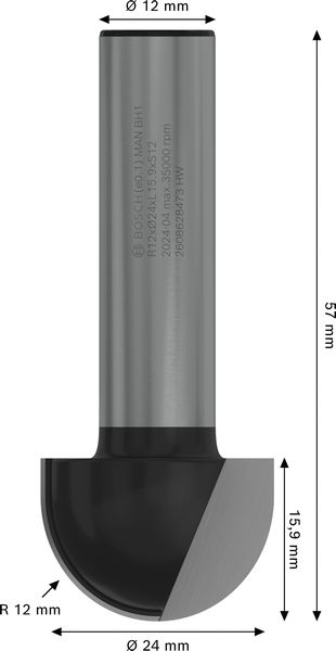 BOSCH PRO Hohlkehlfräser, R 12, Schaft 12 mm BOSCH PRO Hohlkehlfräser, R 12, Schaft 12 mm