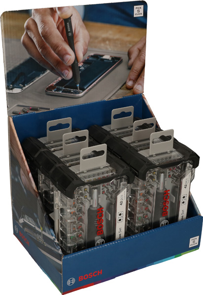 BOSCH Schraubendreher-Set mit Präzisions- und Standardbits, Display, 6x 42-tlg