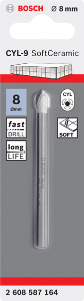 BOSCH Fliesenbohrer CYL-9 Ceramic, 8 x 80 mm BOSCH Fliesenbohrer CYL-9 Ceramic, 8 x 80 mm