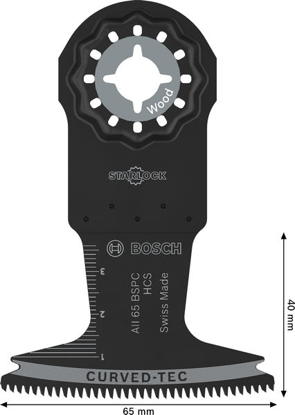 BOSCH AII 65 BSPC Holz Tauchsägeblatt, Starlock, 65 x 40 mm