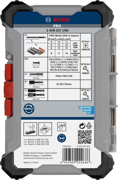 BOSCH PRO Impact Schrauberbits und Metallbohrer Set, 40-tlg. BOSCH PRO Impact Schrauberbits und Metallbohrer Set, 40-tlg.