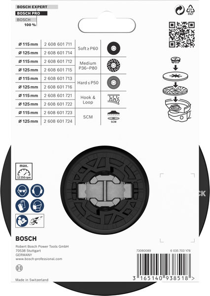 BOSCH X-LOCK Stützteller 125 mm mittelhart BOSCH X-LOCK Stützteller 125 mm mittelhart