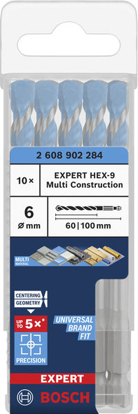 BOSCH EXPERT HEX-9 Multi Construction Bohrer, 6 x 60 x 100 mm
