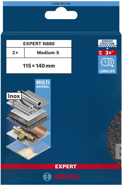 BOSCH EXPERT N880 Vliespad, 115x140mm, Mittleres SiC BOSCH EXPERT N880 Vliespad, 115x140mm, Mittleres SiC