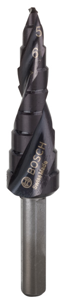 BOSCH Stufenbohrer HSS-AlTiN, 4 - 12 mm, 6 mm, 66,5 mm, 9 Stufen