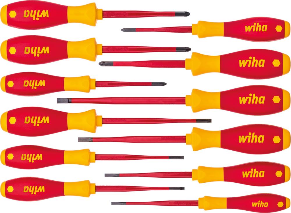 WIHA Schraubendreher Set SoftFinish® electric slimFix gemischt 12-tlg. WIHA Schraubendreher Set SoftFinish® electric slimFix gemischt 12-tlg.