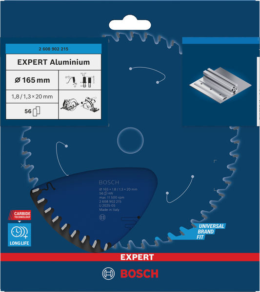 BOSCH EXPERT Aluminium Kreissägeblatt, 165x20 mm, Z56 BOSCH EXPERT Aluminium Kreissägeblatt, 165x20 mm, Z56