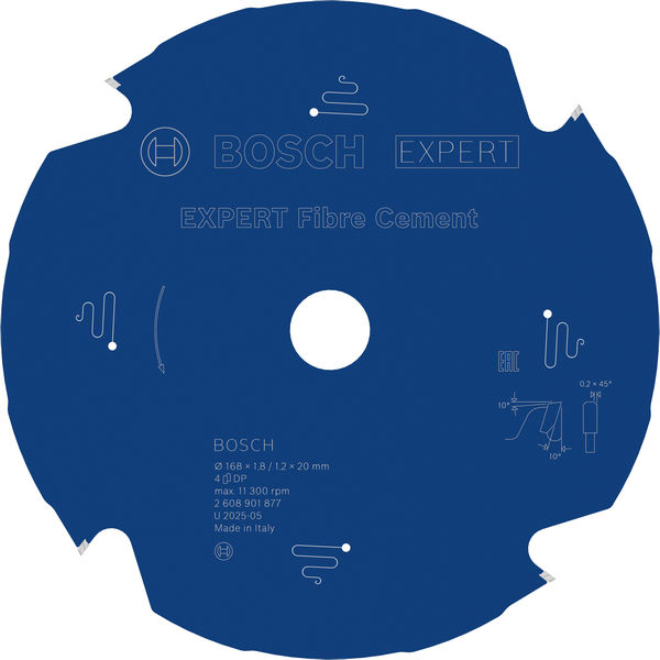 BOSCH EXPERT Fibre Cement Kreissägeblatt, 168x1,8/1,2x20 mm, Z4 BOSCH EXPERT Fibre Cement Kreissägeblatt, 168x1,8/1,2x20 mm, Z4