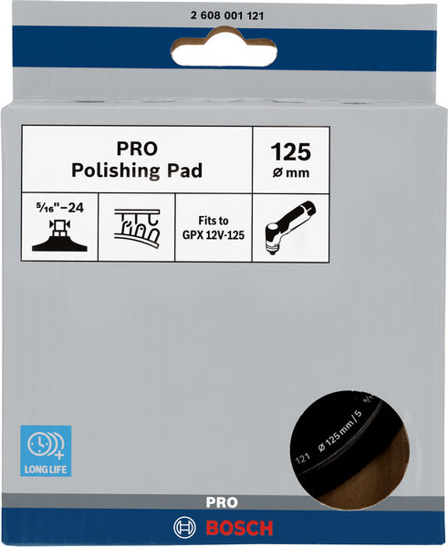 BOSCH PRO Polierteller, 125 mm, GPX 12V-125 BOSCH PRO Polierteller, 125 mm, GPX 12V-125