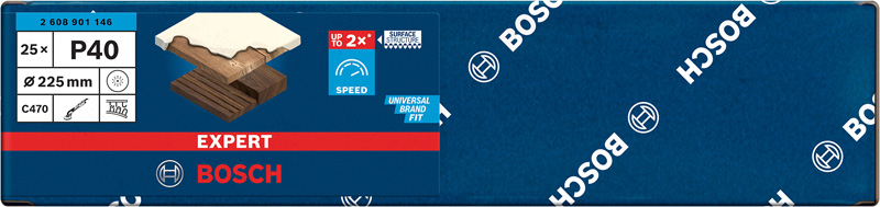 BOSCH EXPERT C470 Schleifp. mit 19 Löchern für Trockenbauschl., 225 mm, K 40, 25 Stk. BOSCH EXPERT C470 Schleifp. mit 19 Löchern für Trockenbauschl., 225 mm, K 40, 25 Stk.