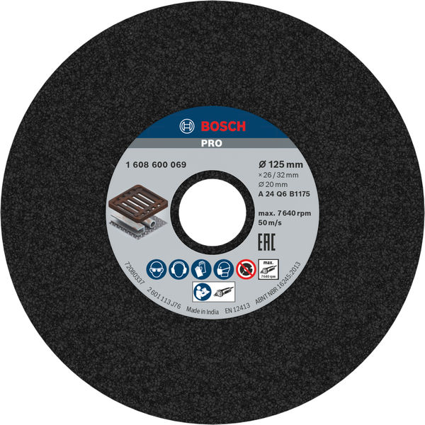BOSCH PRO Metal Schleifscheibe, 125 x 26 x 20 mm, K24 BOSCH PRO Metal Schleifscheibe, 125 x 26 x 20 mm, K24