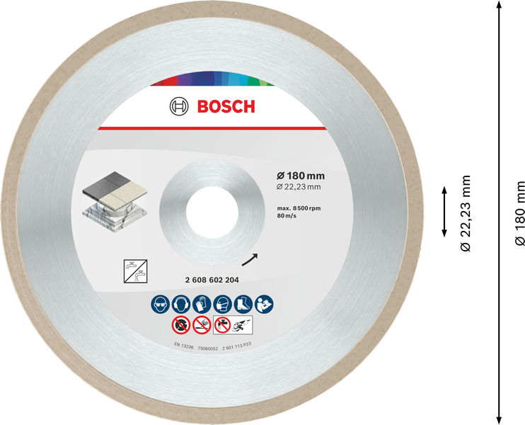BOSCH Ceramic Trennscheibe, 180 x 7 mm, Bohrung 22,23 mm BOSCH Ceramic Trennscheibe, 180 x 7 mm, Bohrung 22,23 mm
