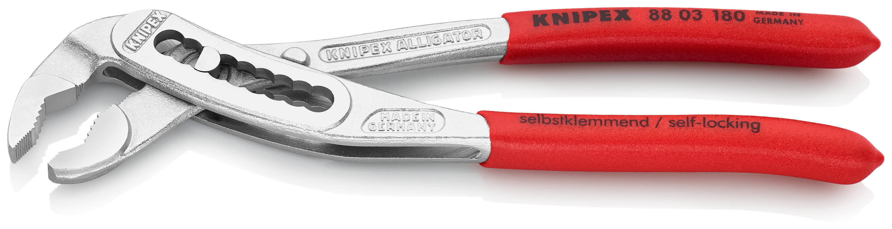 KNIPEX KNIPEX 88 03 180 Alligator® Wasserpumpenzange 180 mm verchromt mit rutschhemmendem Kunststoff überzogen